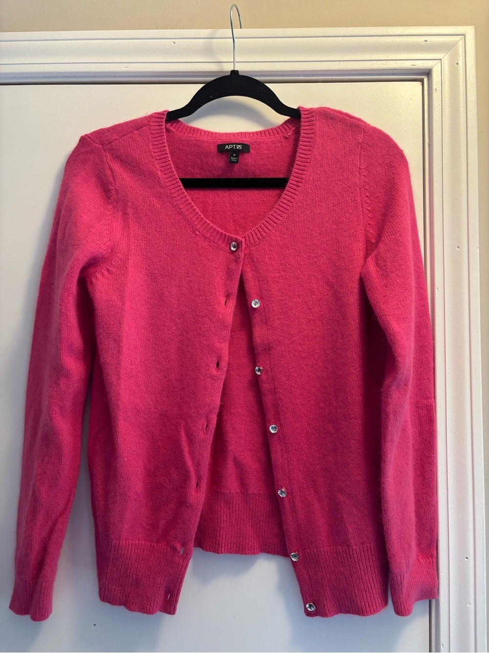 Apt. 9 Hot Pink V-Neck Button Front Cardigan